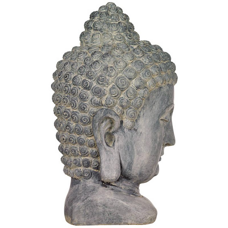 John Timberland Asian Zen Outdoor Statue 18 1/2" High Meditating Buddha Head Bust Sculpture for Yard Garden Patio Deck Home