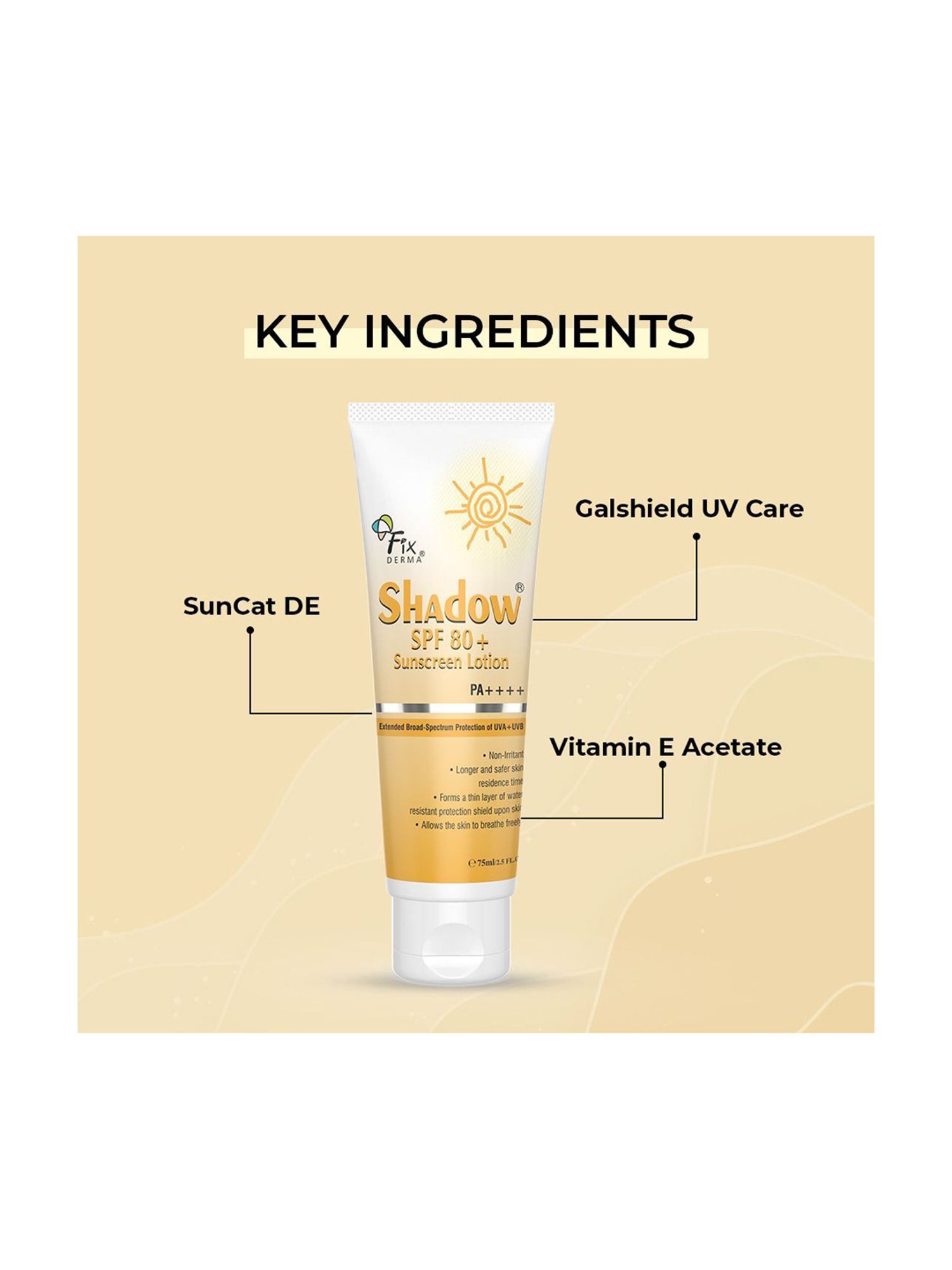 Fixderma Shadow SPF 80+Sunscream Lotion - 75 ml