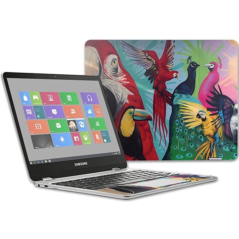 Skin Compatible with Samsung Chromebook Plus 1232017 Parrot Paradise | Protective Durable and Unique Vinyl wrap Cover | Easy to Apply Remove and Change Styles | Made in The USA