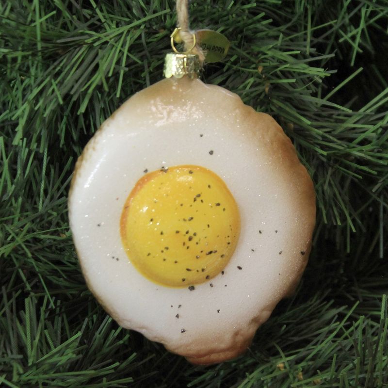 Holiday Ornament 4.0" Fried Egg Sunny Side Christmas Breakfast  -  Tree Ornaments