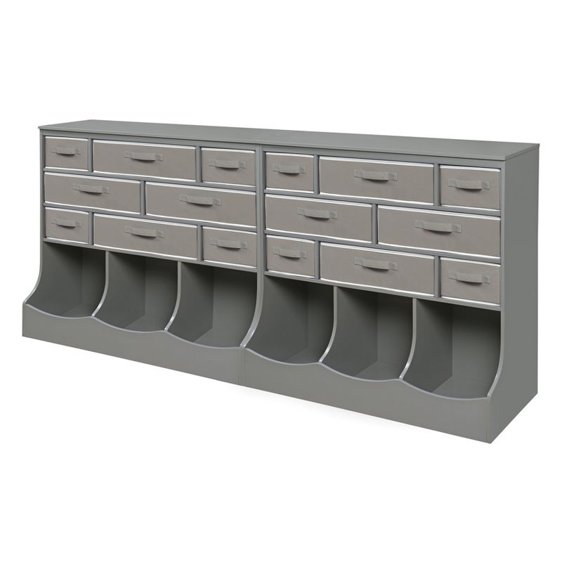 Badger Basket Storage Station with Eight Baskets and 3 Bins Gray