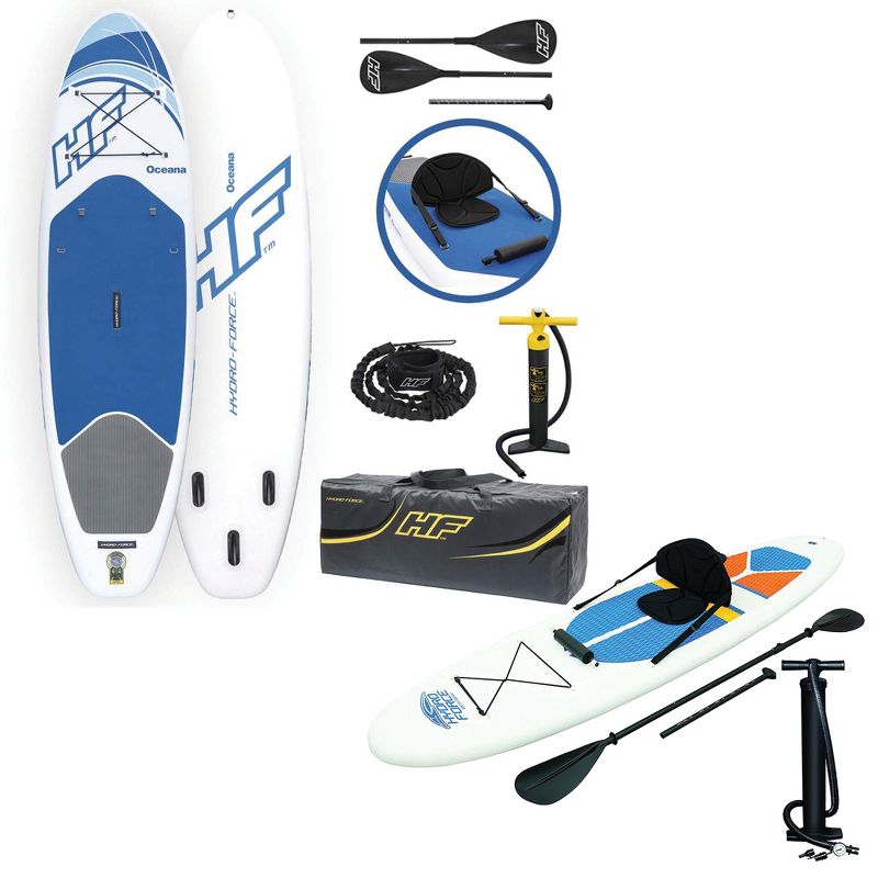 Inflatable Stand Up Lake Paddle Board Bundled w/ Inflatable Stand Up Board Kayak