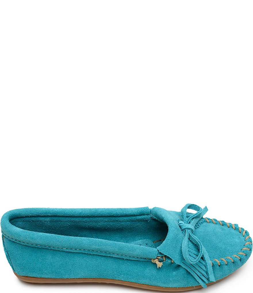 Minnetonka Kilty Suede Fringe Moccasins