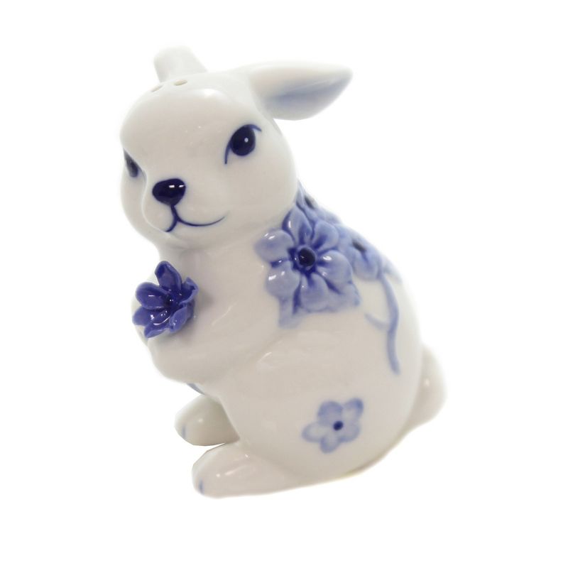 Tabletop 3.25" Bunny W/Flower Salt/Pepper Rabbit Spring Easter Cosmos Gifts Corp.  -  Salt And Pepper Shaker Sets
