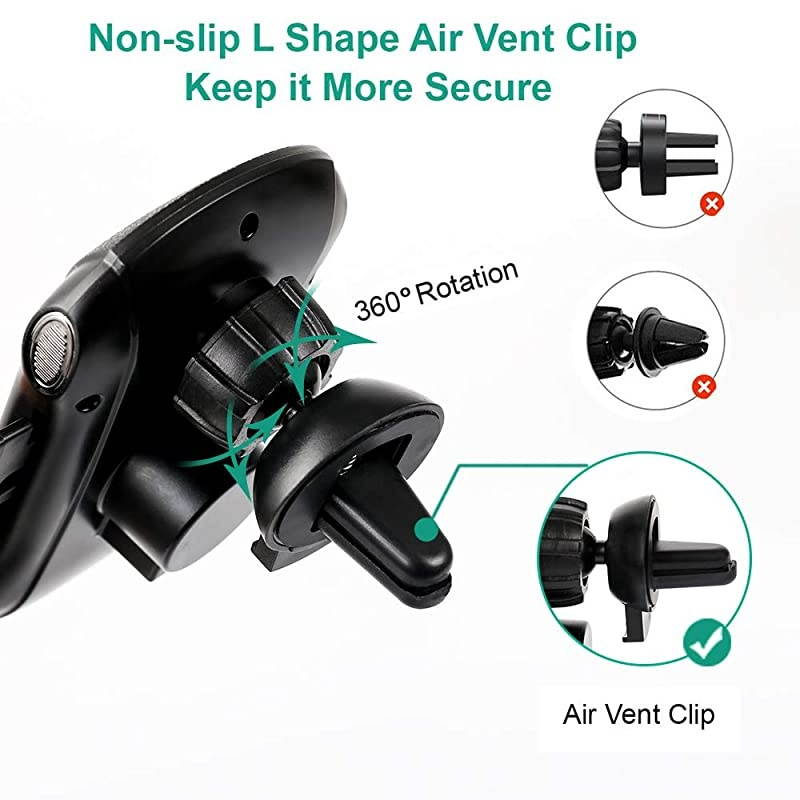 Car Charger Automatic Clamping 10W Qi Fast Charging Car Charger Mount Compatible with iPhone 1111pro11pro MAXXs MAXXSXRX88p Samsung S10S10+S9S9+S8S8+