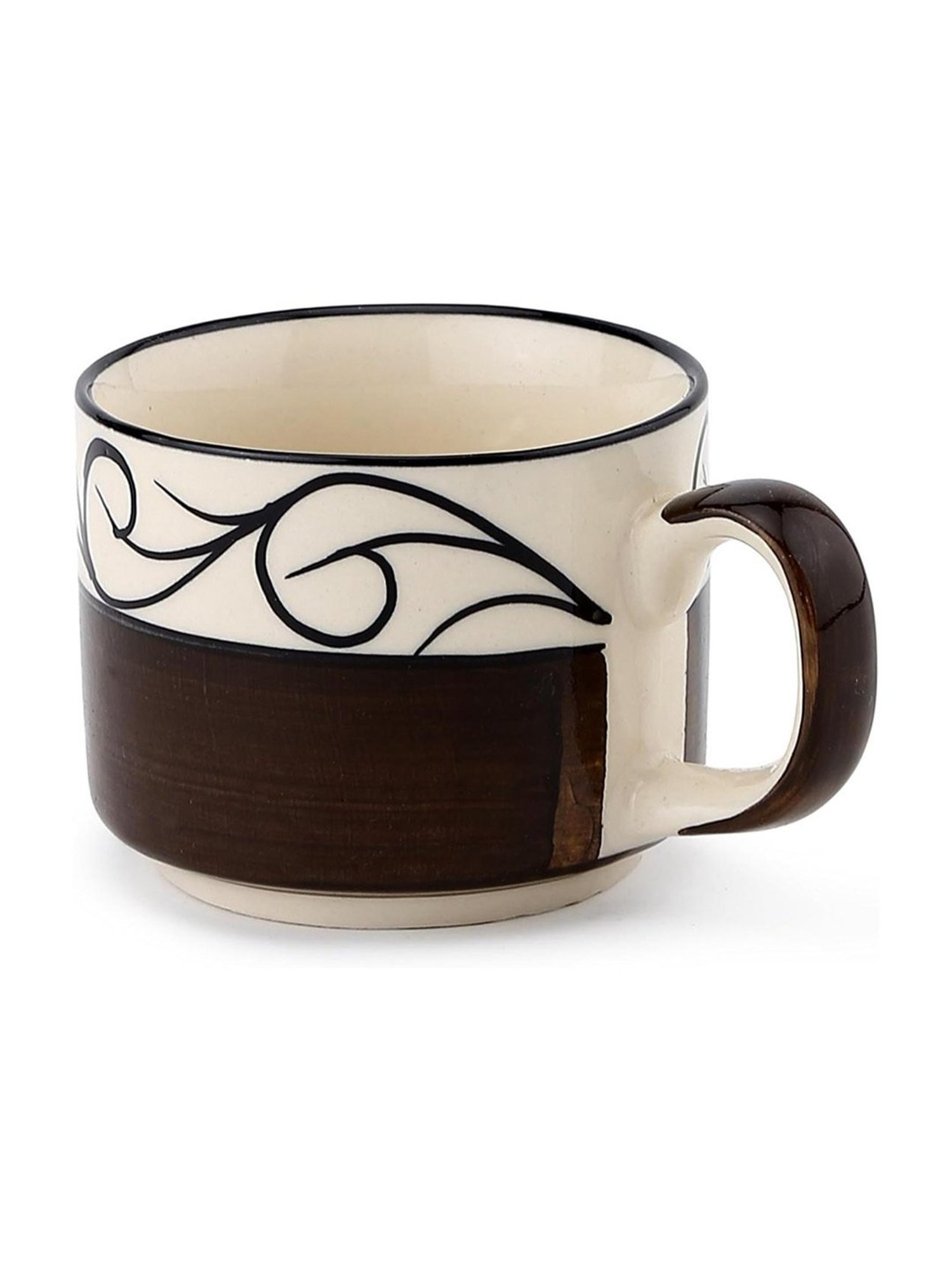 India Circus Floral Blue Bone China Cup Saucer (Set of 8)