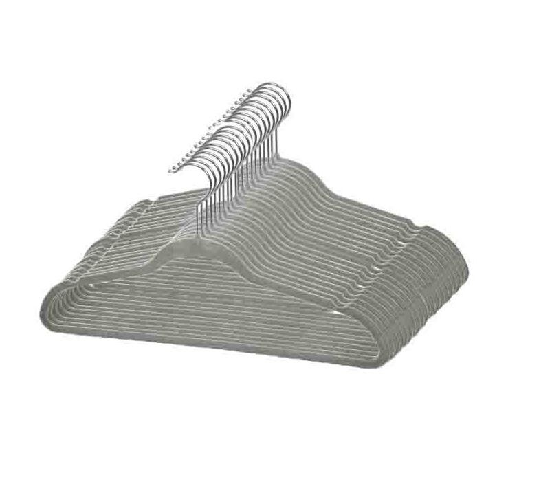 Home Basics  Flocked Velvet Suit Hanger, (Pack of 25), Grey