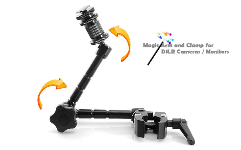 TeKit Magic Arm and Clamp for 11 inch Monitors /DSLR Cameras