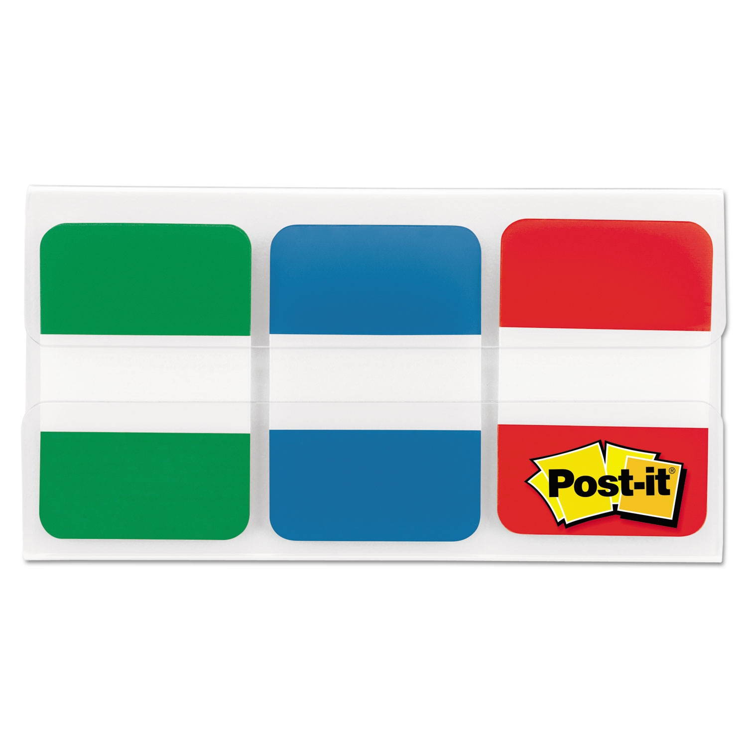 Post-it 686GBR File Tabs, 1 X 1 1/2, Blue/Green/Red, 66/Pack