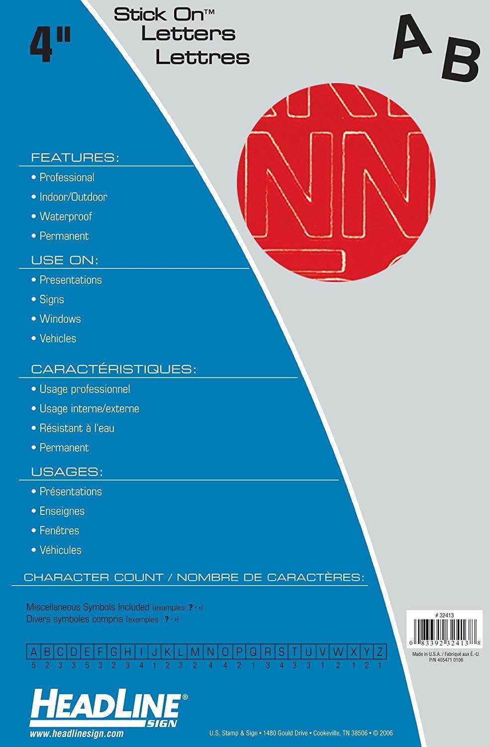 Headline Sign 32413 Stick-On Vinyl Letters, Red, 4-Inch