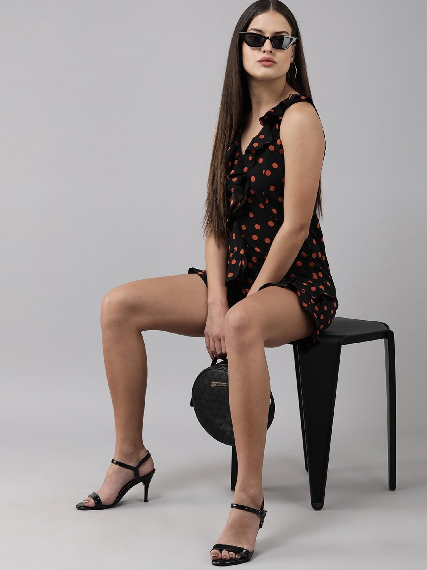 Belle Fille Black Floral Print Jumpsuit