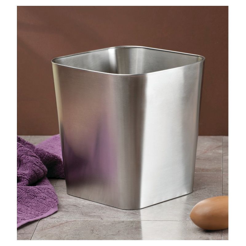 Gia Stainless Steel Wastebasket Brushed - iDESIGN