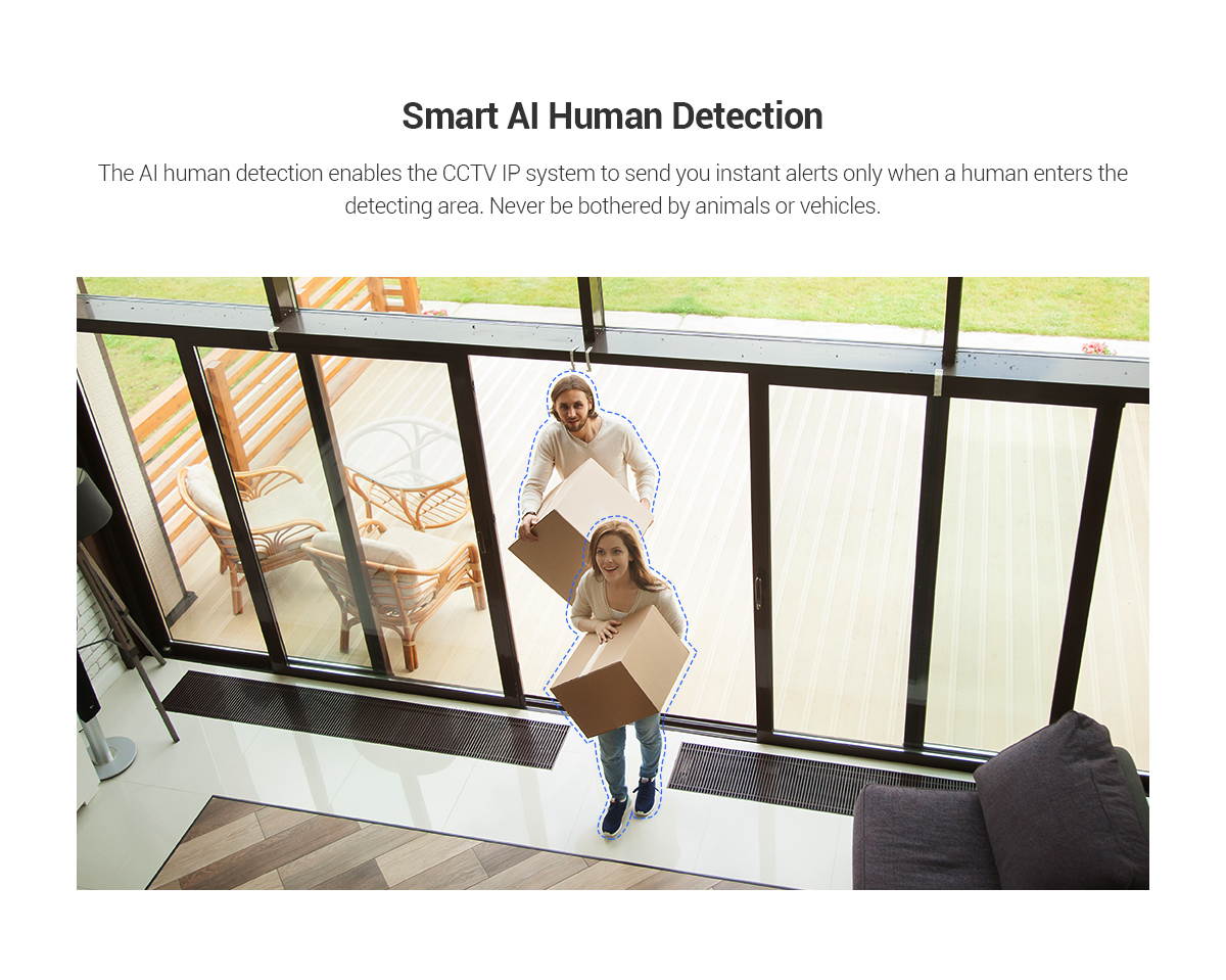 SANNCE 8CH Super HD Wireless IP Security Camera System with 3MP WiFi Cameras 100 ft Night Vision H.264+ Stream Remote Access & Smart Motion Alerts Built-in Mic AI Human Detection IP66 Waterproof-2TB