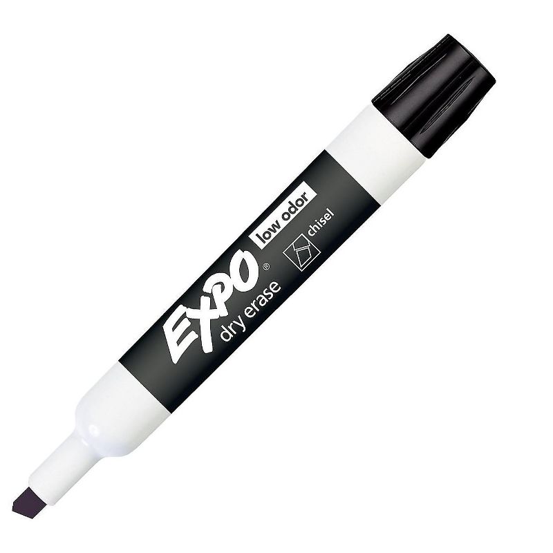 EXPO Low Odor Dry Erase Marker Chisel Tip Black Dozen 80001