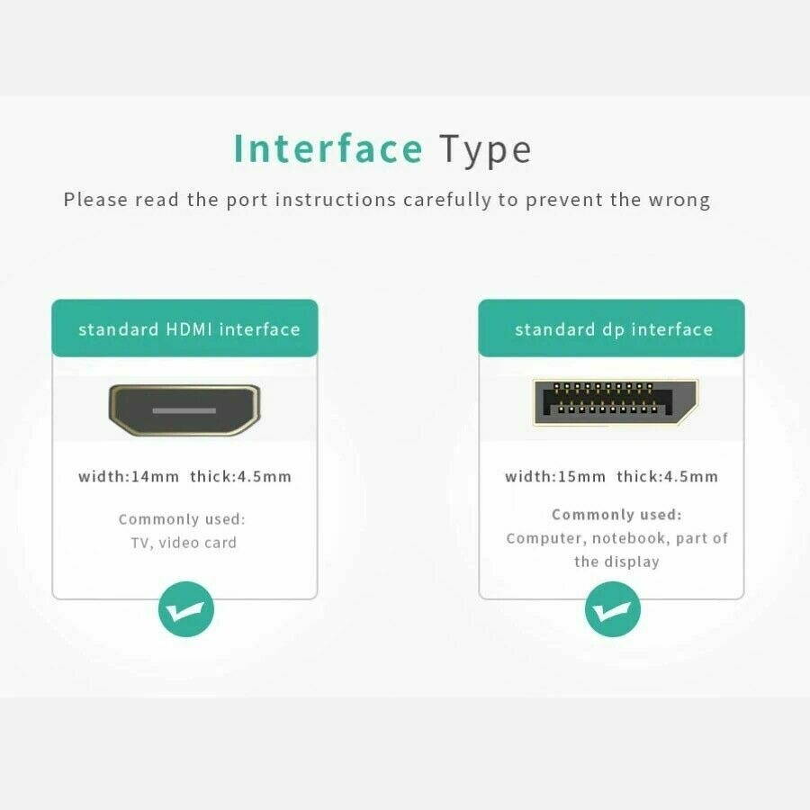 DP Displayport Male to HDMI Female Cable Converter Adapter for PC Laptop Desktop