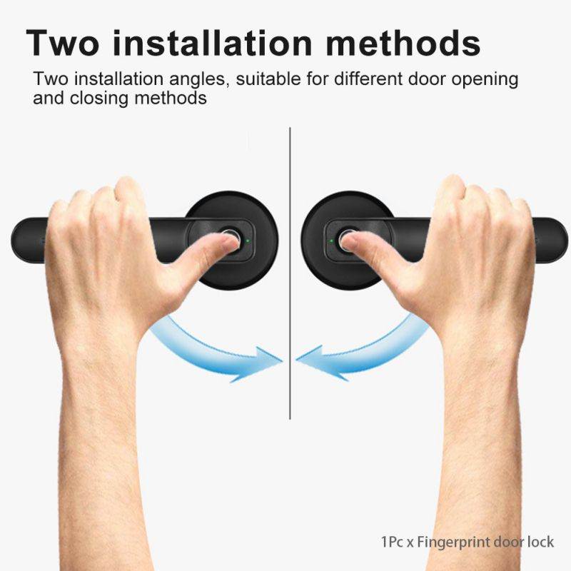 Smart Fingerprint Door Lock Biometric Apartment Electric Zinc Alloy With Keys (Grey)