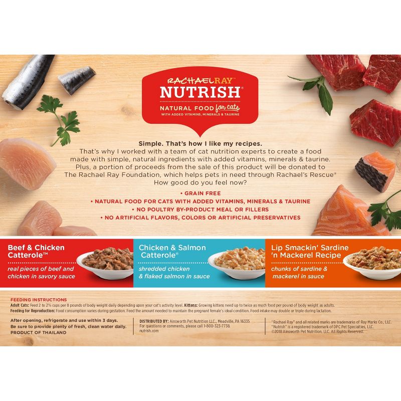 Rachael Ray Nutrish Grain Free Wet Cat Food Surf'n Turf - 2.8oz/12ct Variety Pack