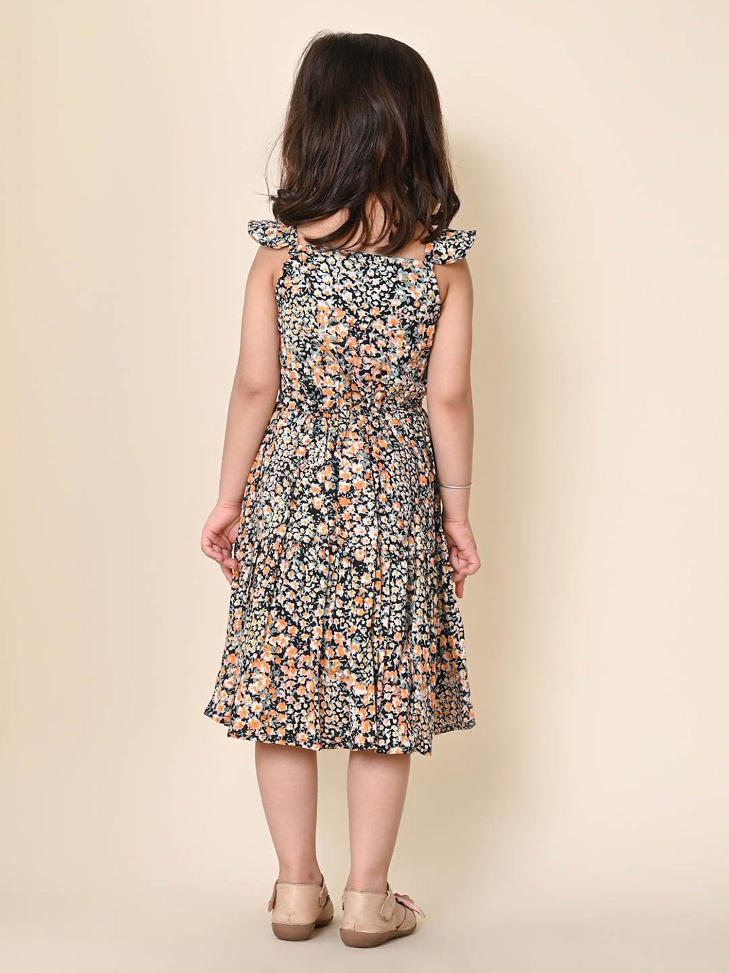 LilPicks Kids Multicolor Floral Print Dress