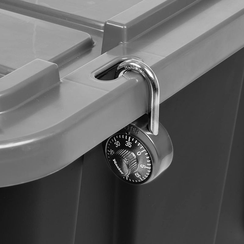 Sterilite 19434303 120 Quart Clear Plastic Storage Container Box and Lid with Blue Latches and Wheels (3 Pack)