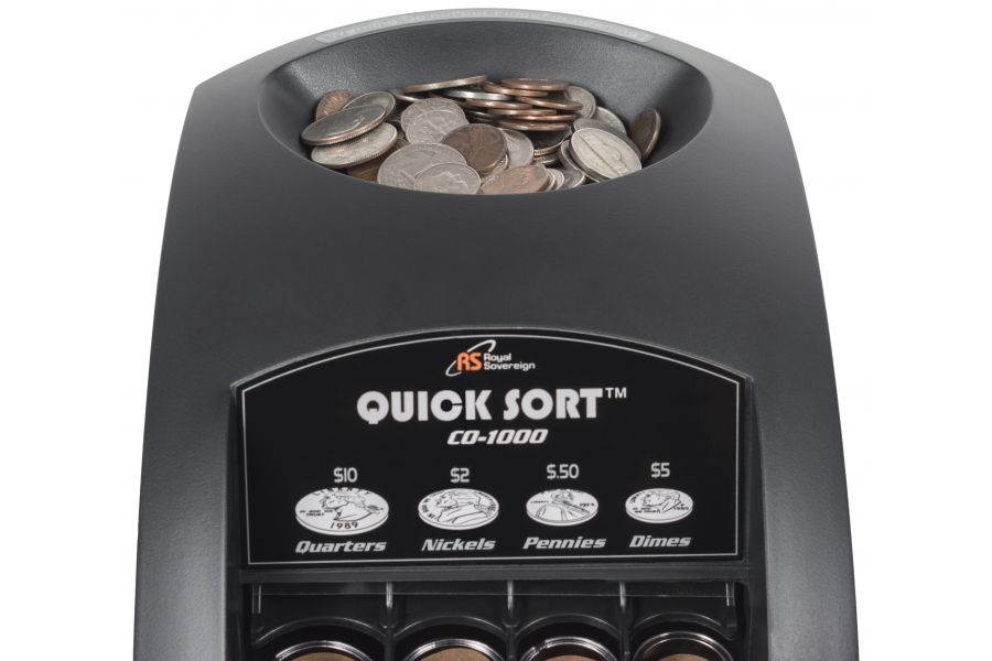 Royal Sovereign CO-1000 Fast Sort CO-1000 One-Row Coin Sorter, Pennies Through Quarters