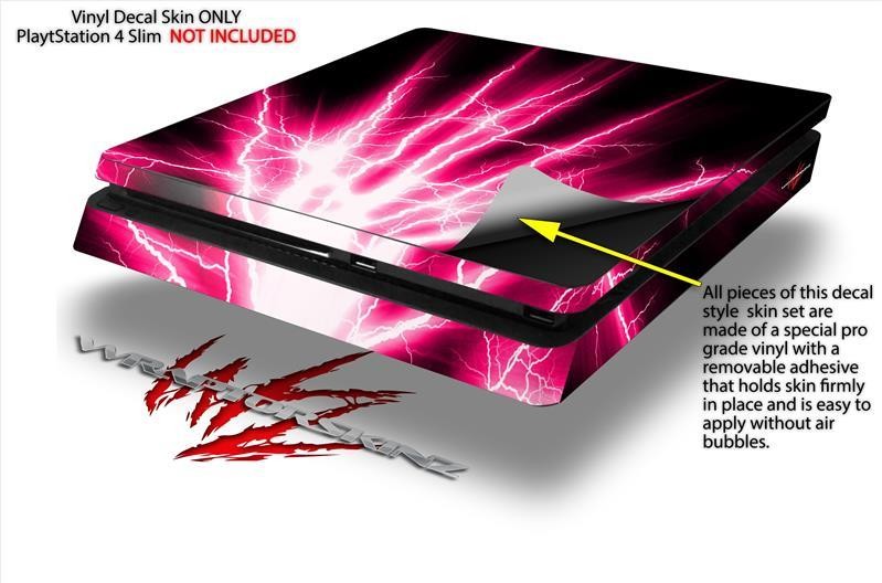 Lightning Pink Skin fits Sony PS4 Slim Gaming Console