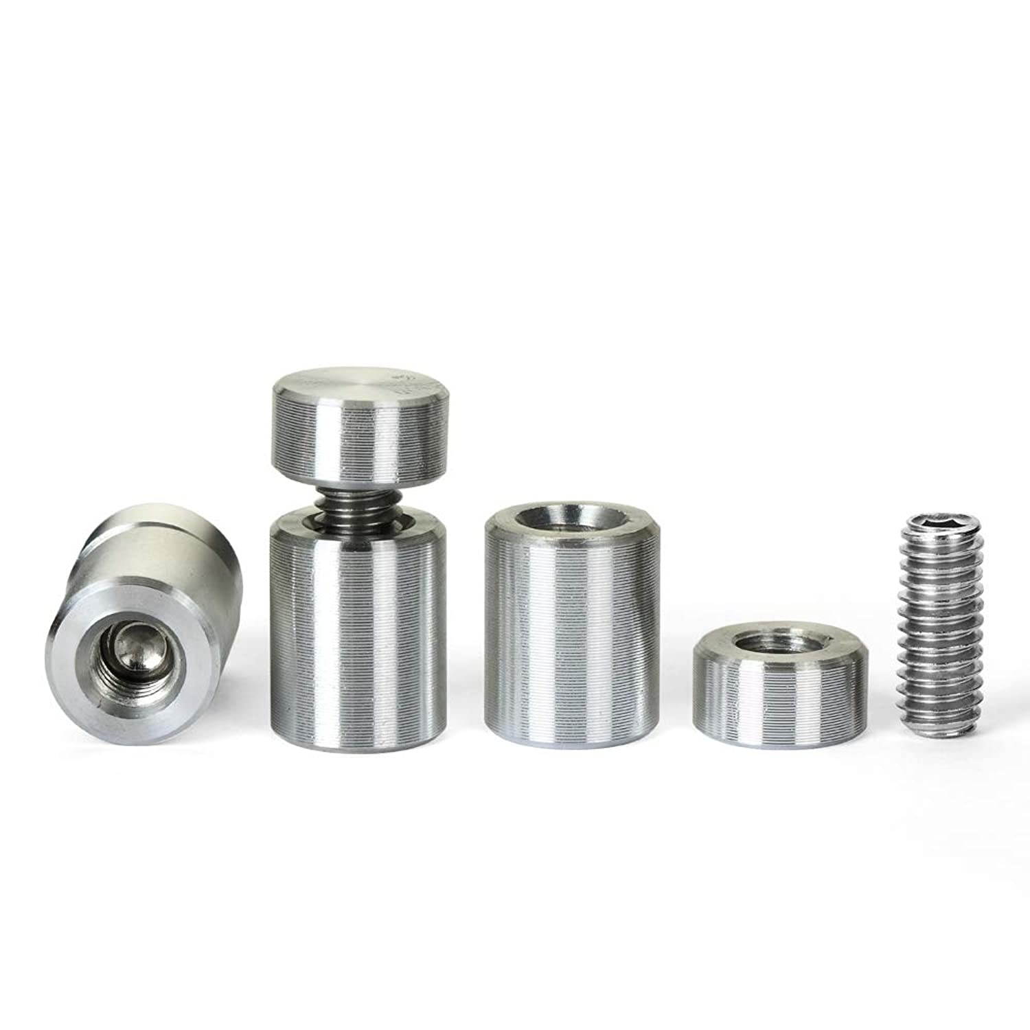 TOPNIKE Sign Standoff 3/5"x 3/4",Aluminium Caps&Spacer Sign Standoffs,Silver Aluminum, for Acrylic,Glass,PVC,Glass Panel,Wood,Pack of 4