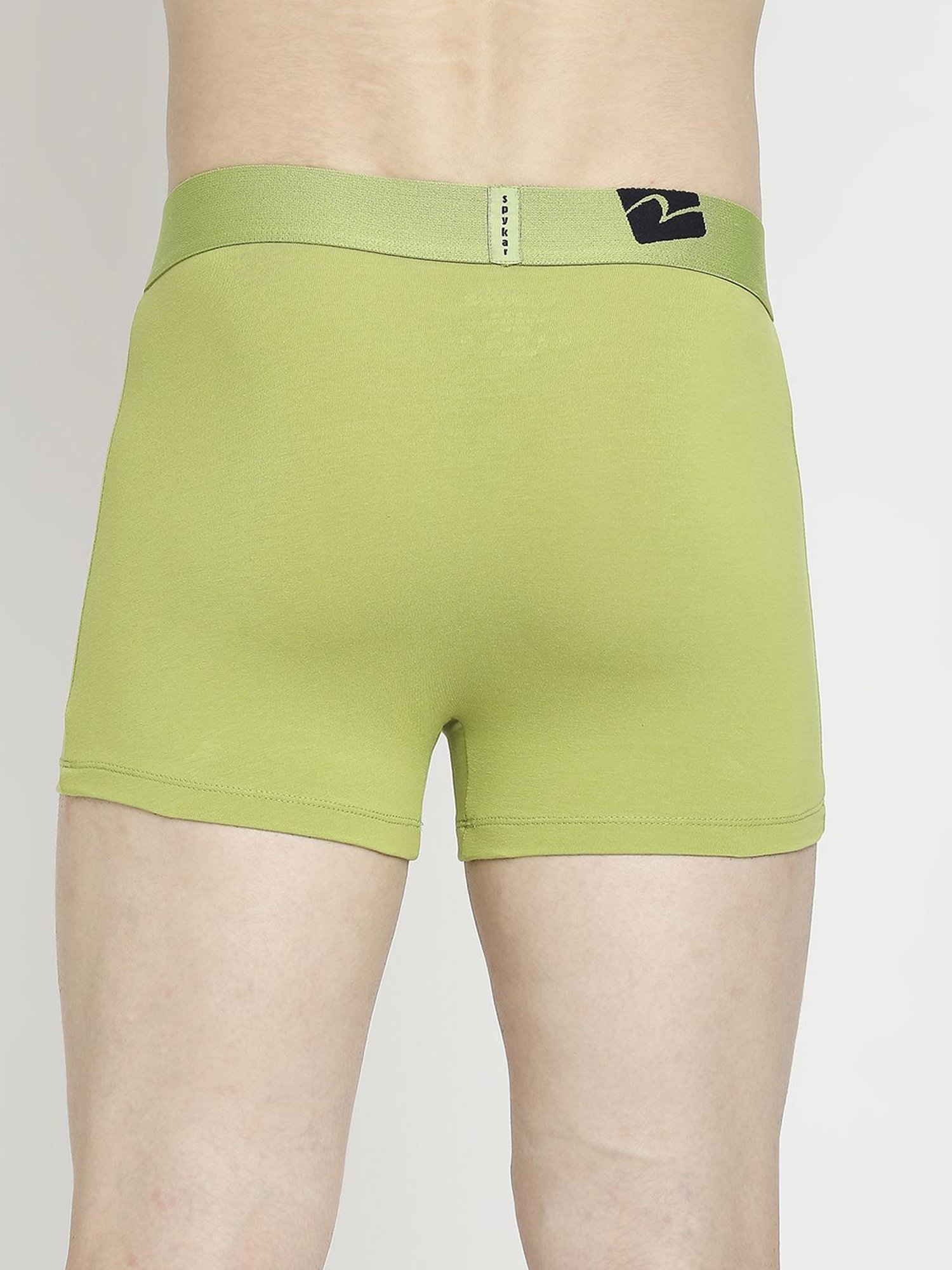 UnderJeans by Spykar Green Regular Fit Trunks