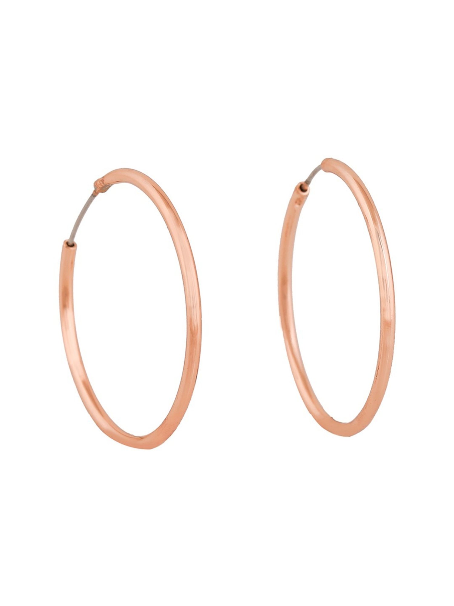 Estele Rose Gold-Plated Trendy Hoop Earrings