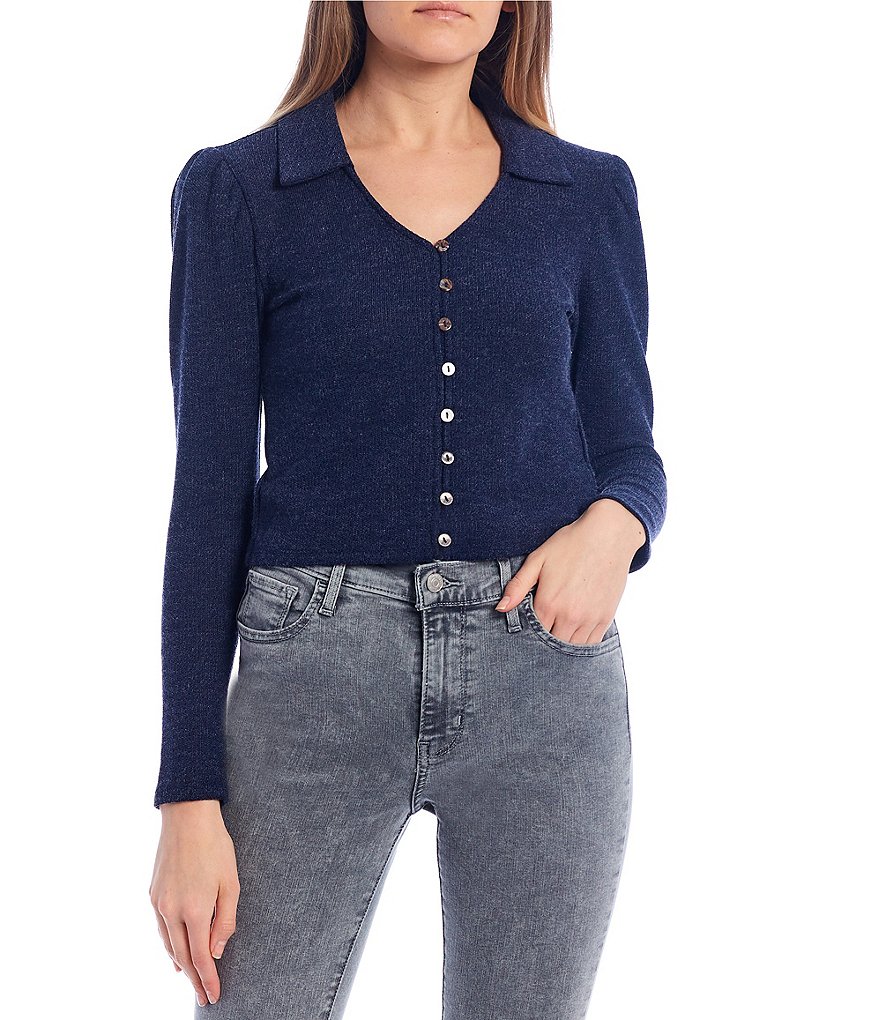 GB Round Neck Fuzzy Eyelash Sweater