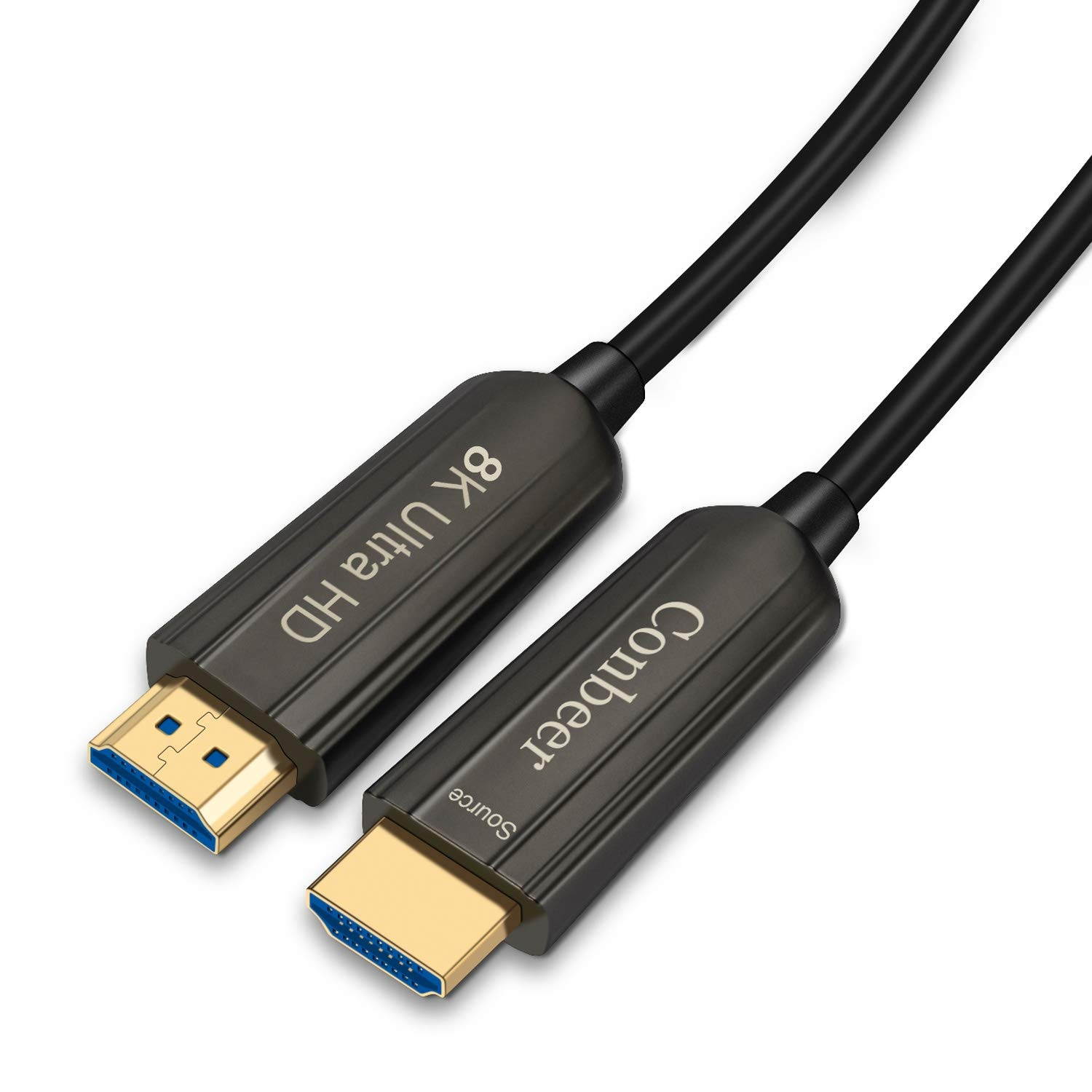 Fiber Optic HDMI CableConbeer 8K HDMI 2.1 High Speed 48Gbps 8K@60Hz 4K@120Hz Dynamic HDR 10 eARC HDCP2.2 4:4:4 Audio Cable for in-Wall Installation-10M/30FT