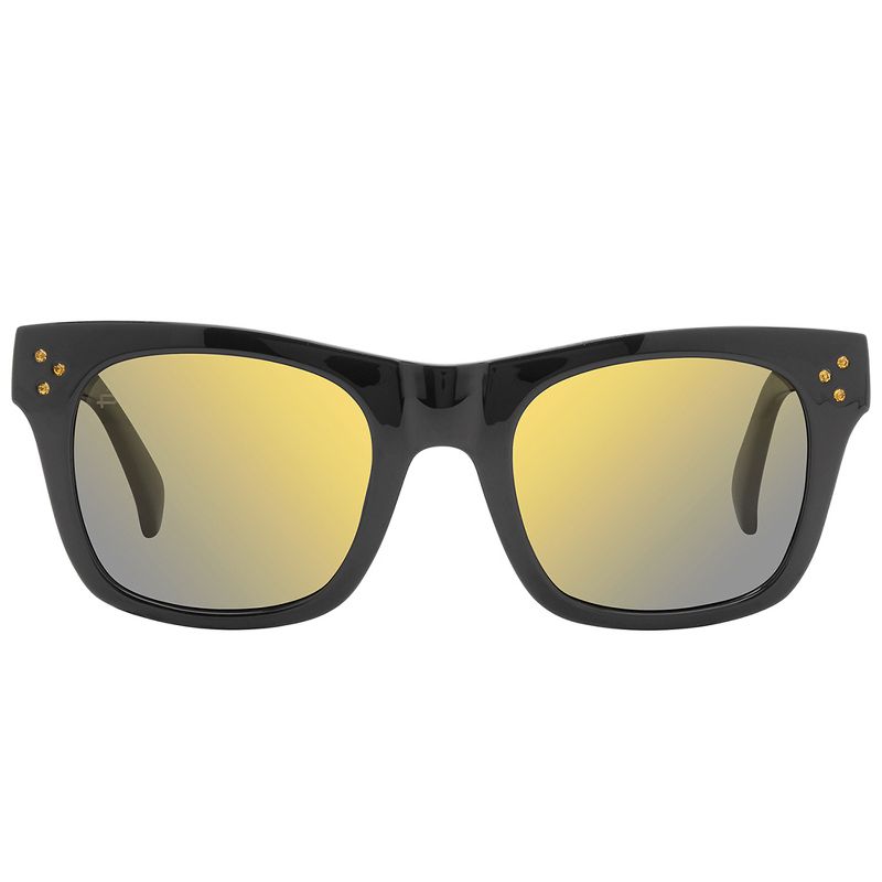 Priv'e Revaux Crystal Classic  Womens Square Polarized Sunglasses Black 51mm