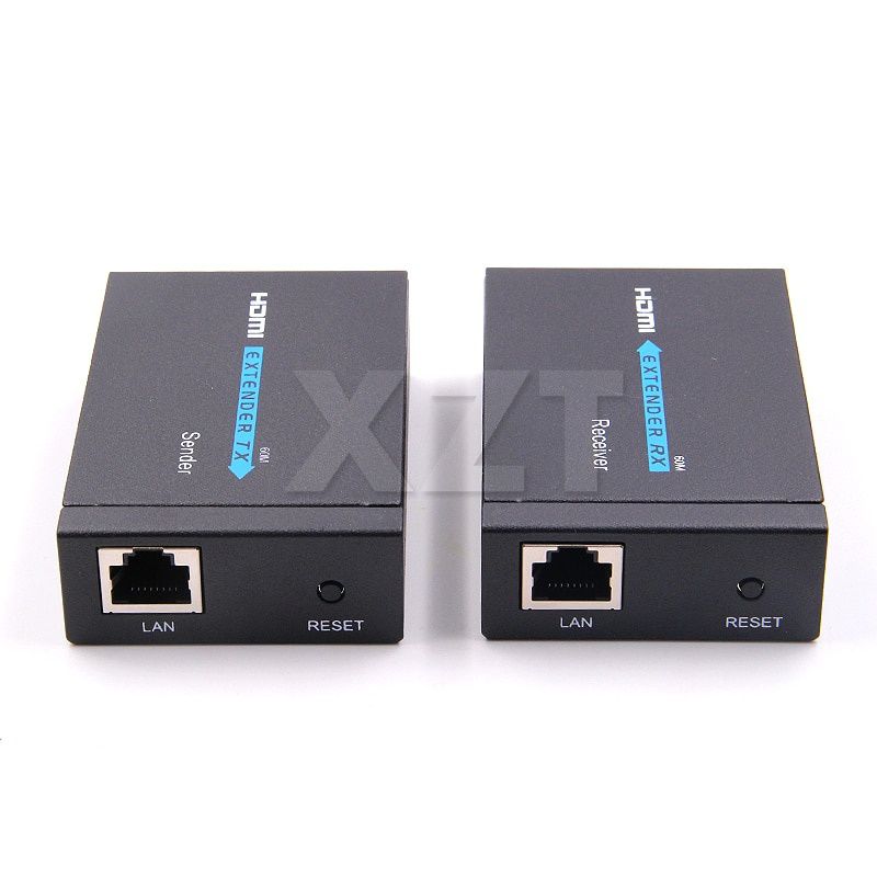 Newest 60M HDMI Extender 1080p 3D HDMI Transmitter Receiver over Cat 5e/6 RJ45 Ethernet Converter US EU Plug