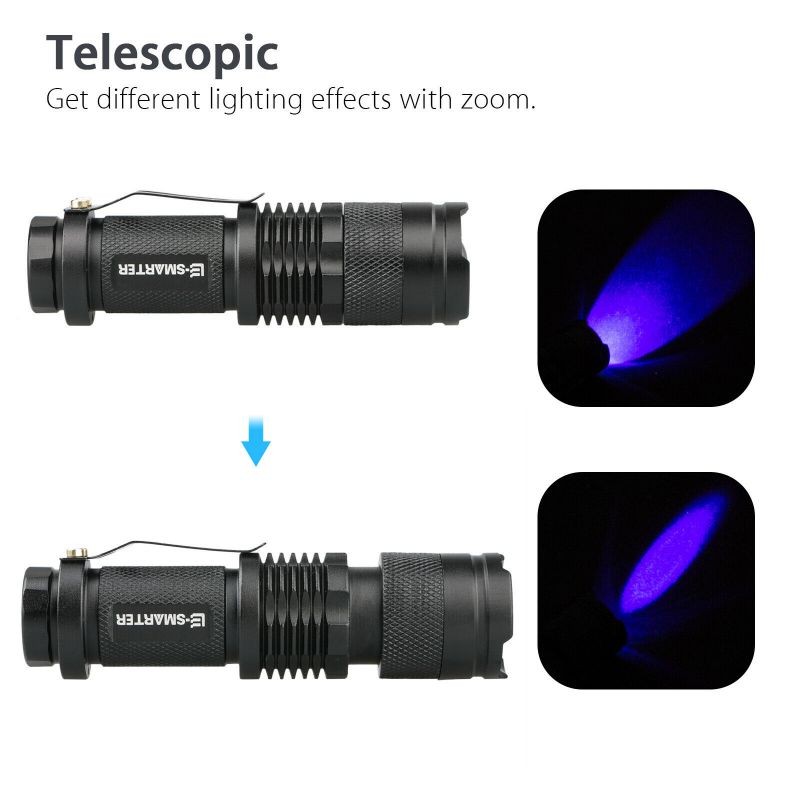 365nm LED High Powered UV Lamp Black Light Ultra Violet Flashlight Super Bright
