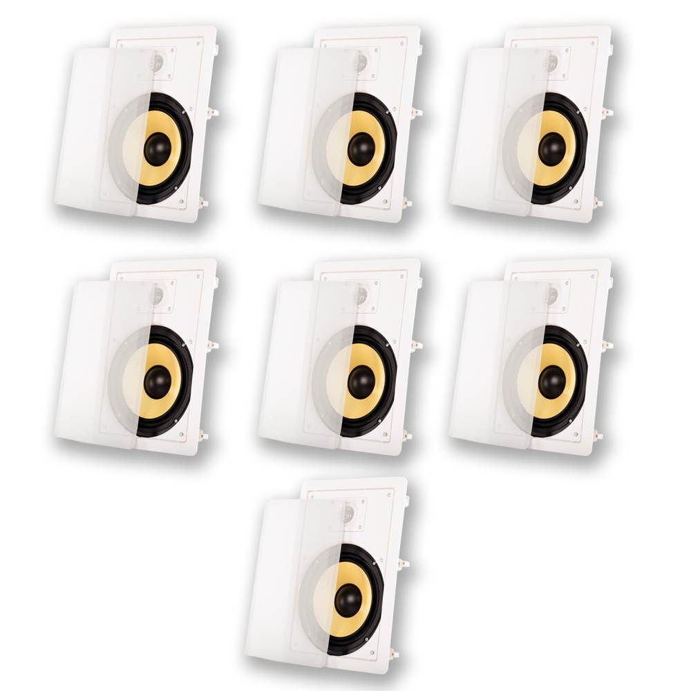 Acoustic Audio HD-800 In Wall 8" Speakers Home Theater Surround Sound 7 Speaker Set