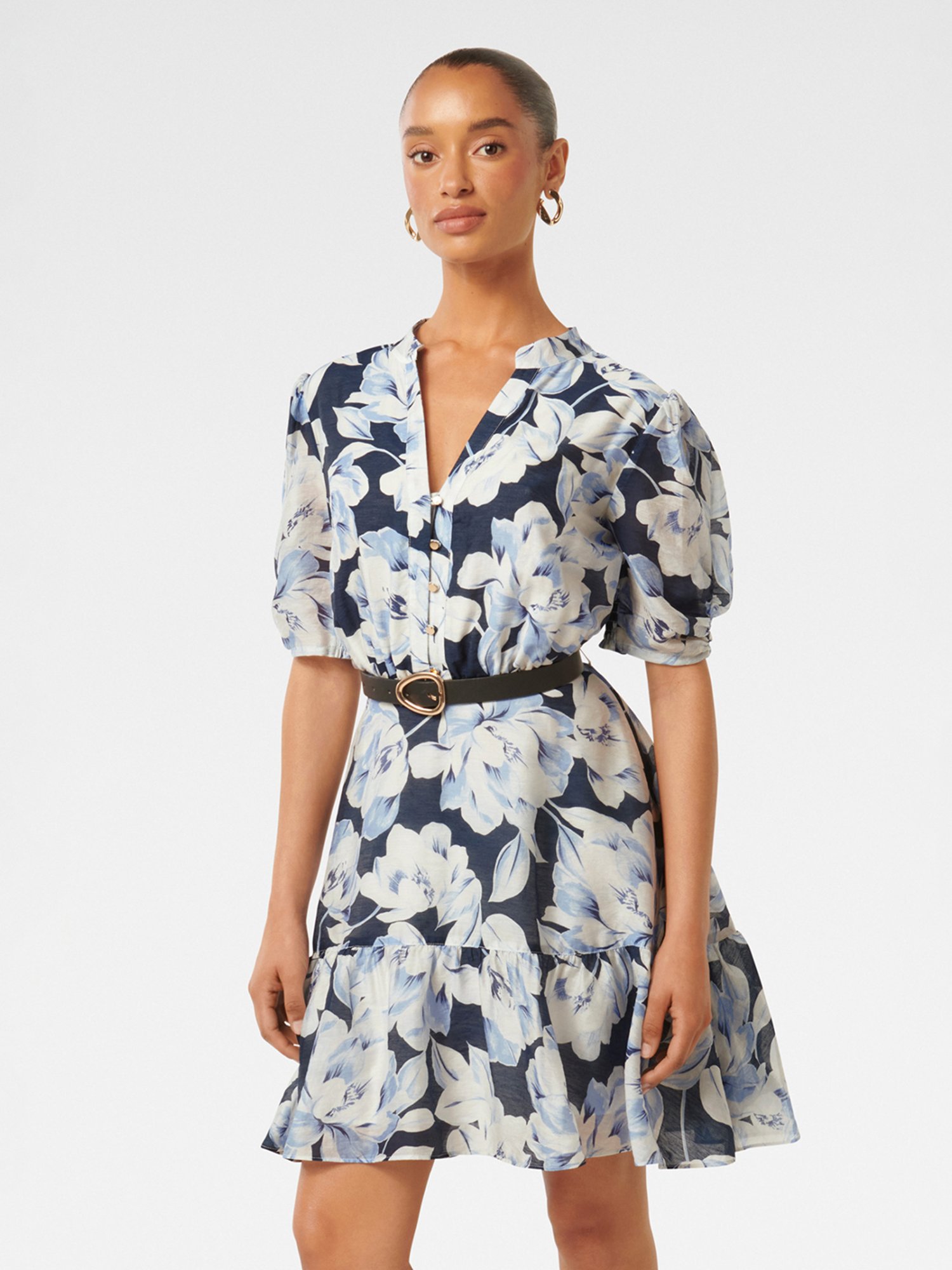 Forever New Brinkley Petite Puff Sleeve A Line Dress With Belt