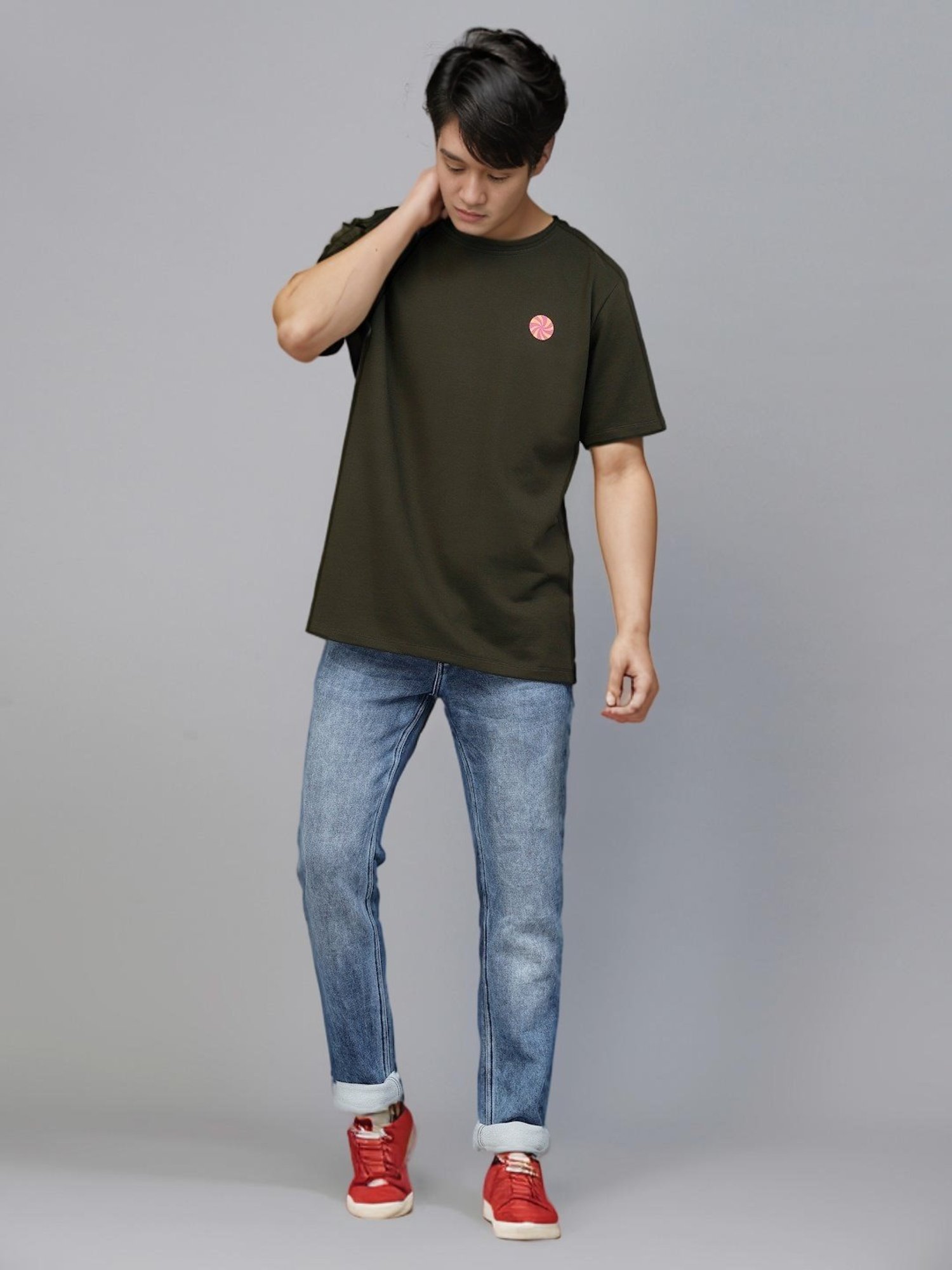 Rigo Green Loose Fit Printed T-Shirt