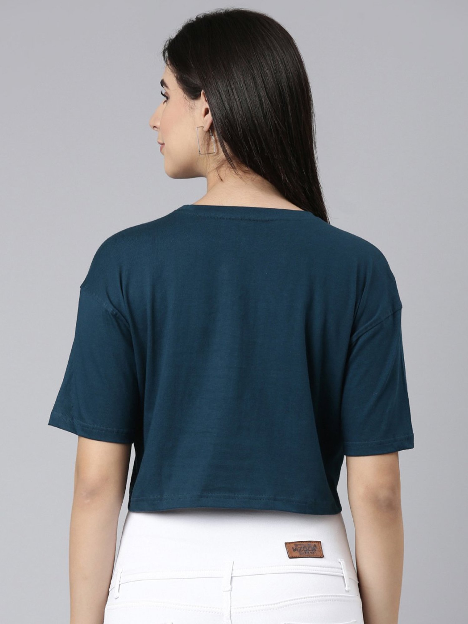 Kryptic Pure Cotton Printed Drop Shoulder Oversized Crop T-Shirt