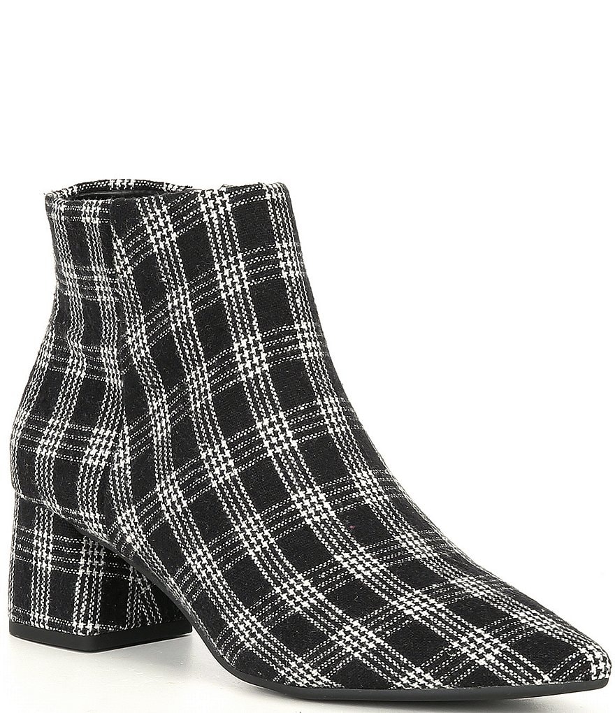 Alex Marie Tionna Plaid Block Heel Booties