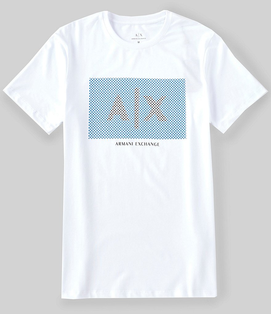 Armani Exchange Slim-Fit Box Chest Logo Short-Sleeve Tee
