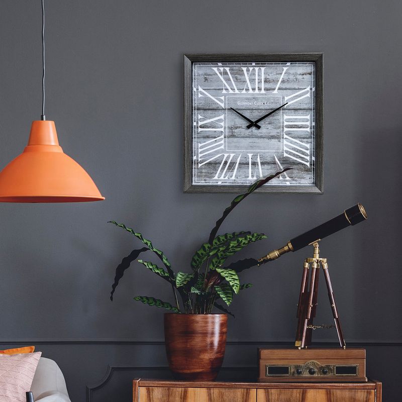 18" Rustic Wall Clock Gray - Patton Wall Decor