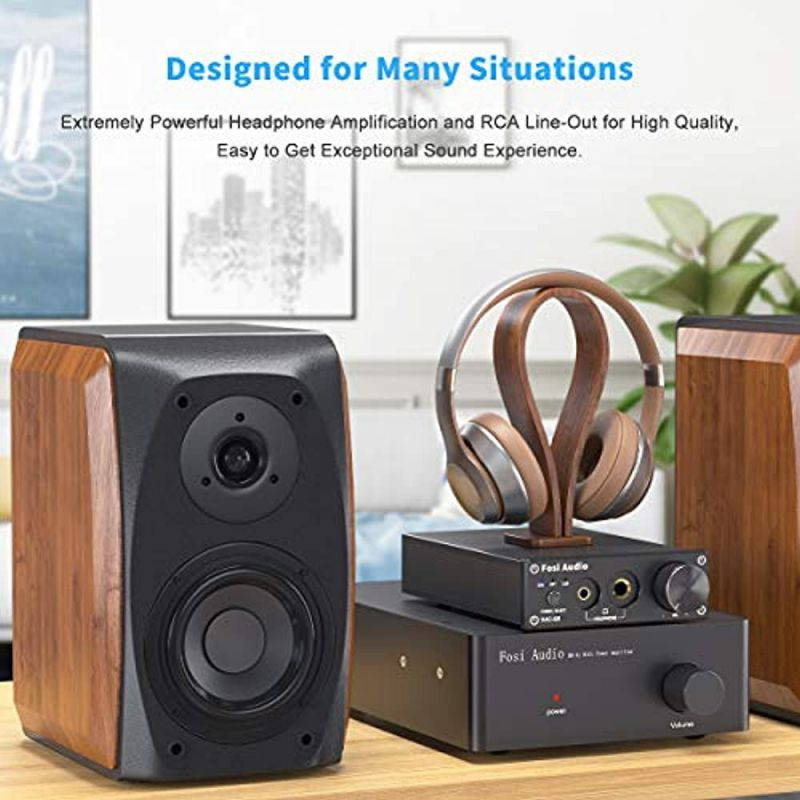 Fosi Audio DAC Converter 24-bit/192kHz Optical/Coaxial/USB Digital-to-Analog Adapter Decoder & Headphone Amplifier & Mini Stereo Pre-Amplifier Q5