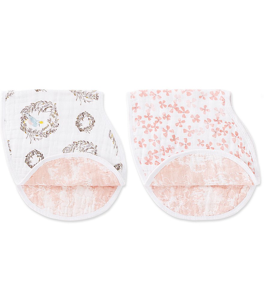 Aden Anais Baby Girls 2-Pack Birdsong Bib Set