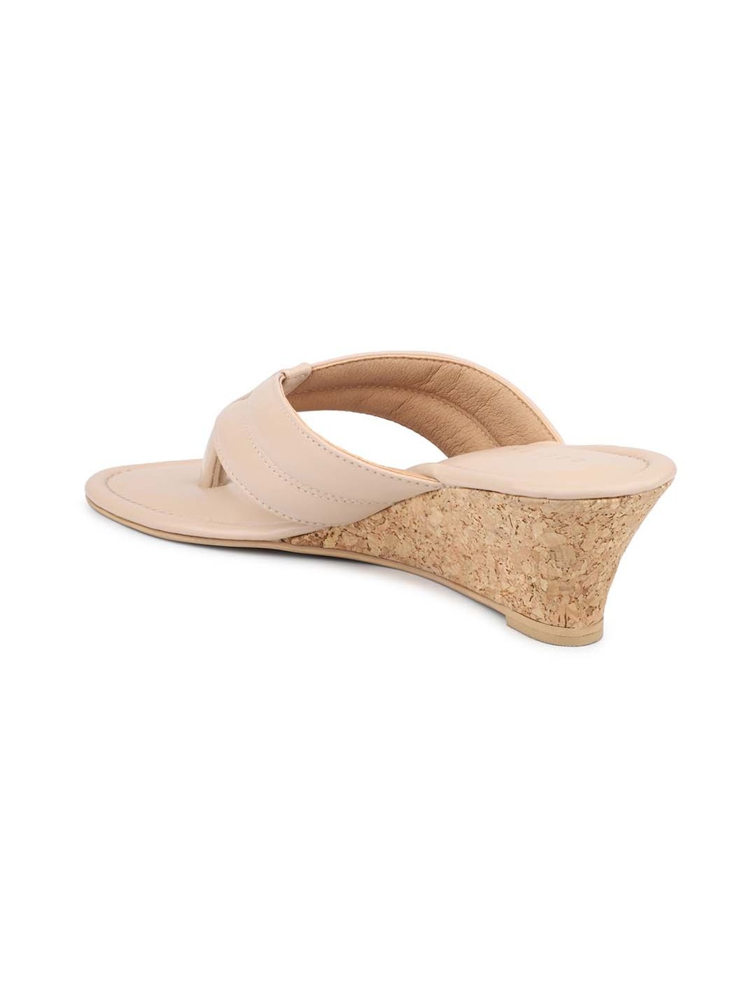 Design Crew Women's Beige Thong Wedges