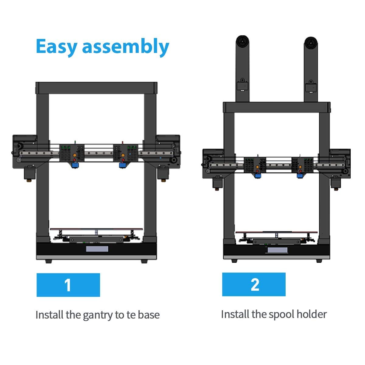 2020 New X5SA Pro 3D Printer High Precision Large Build Size Double Axis External Guide Rail and Titan Extruder, TRONXY 3D Printer