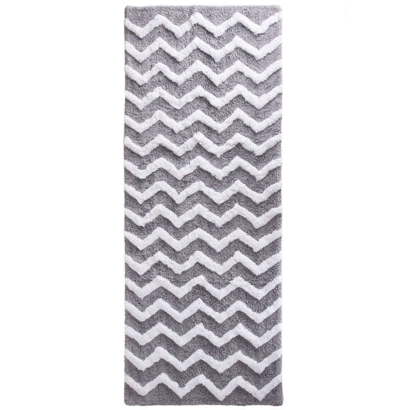 Chevron Bathroom Mat Silver- Yorkshire Home