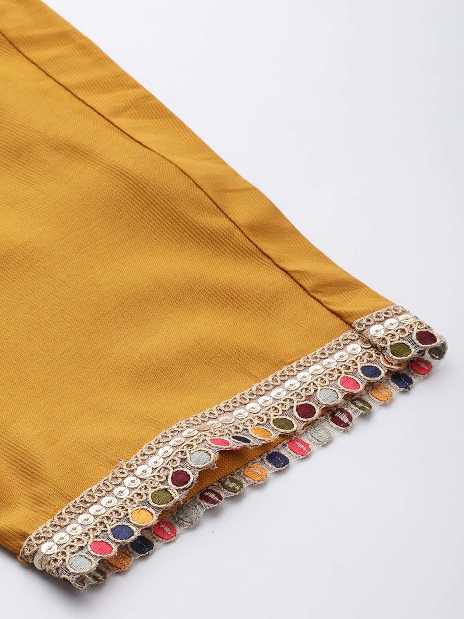 Indo Era Mustard Kurta Pant Set With Dupatta