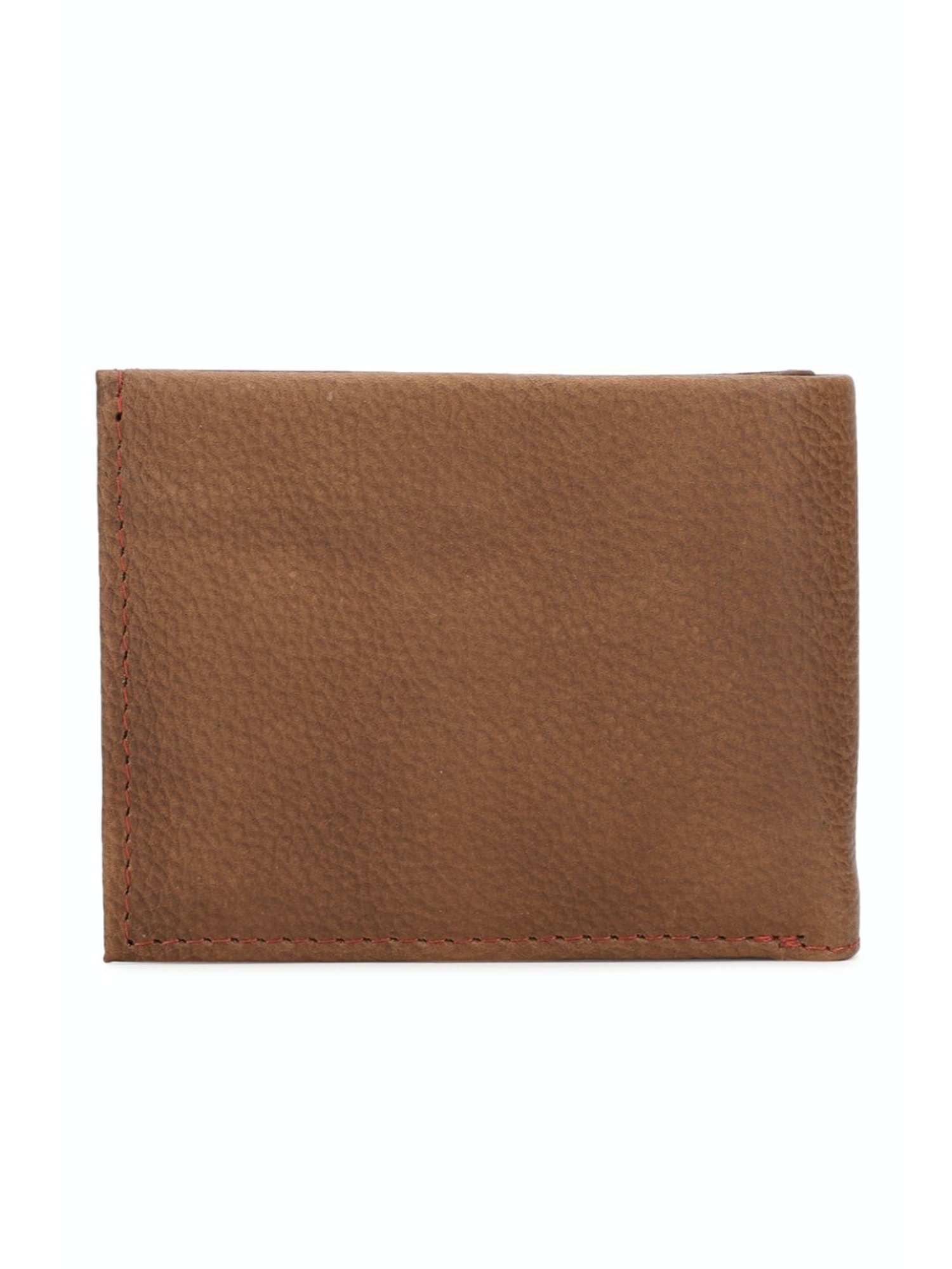 Louis Philippe Brown Textured Bi-Fold Wallet for Men