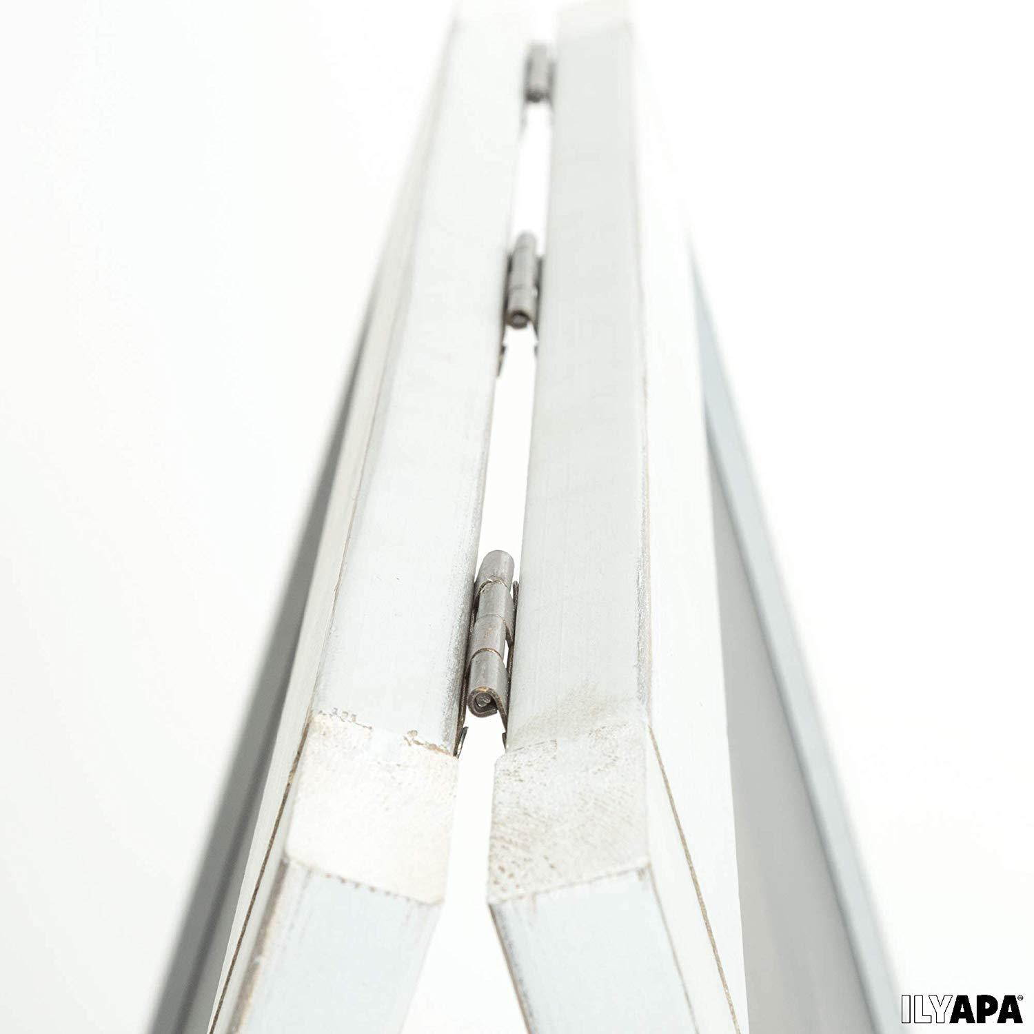 Wooden A-Frame Sign with Eraser & Chalk - 40" x 20" Magnetic Sidewalk Chalkboard &ndash; Sturdy Freestanding White Sandwich Board Menu Display for Restaurant, Business Or Wedding