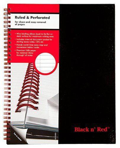 John Dickinson Black N Red Perforated Notebook - 70 Sheet - 24 Lb - (k67030)