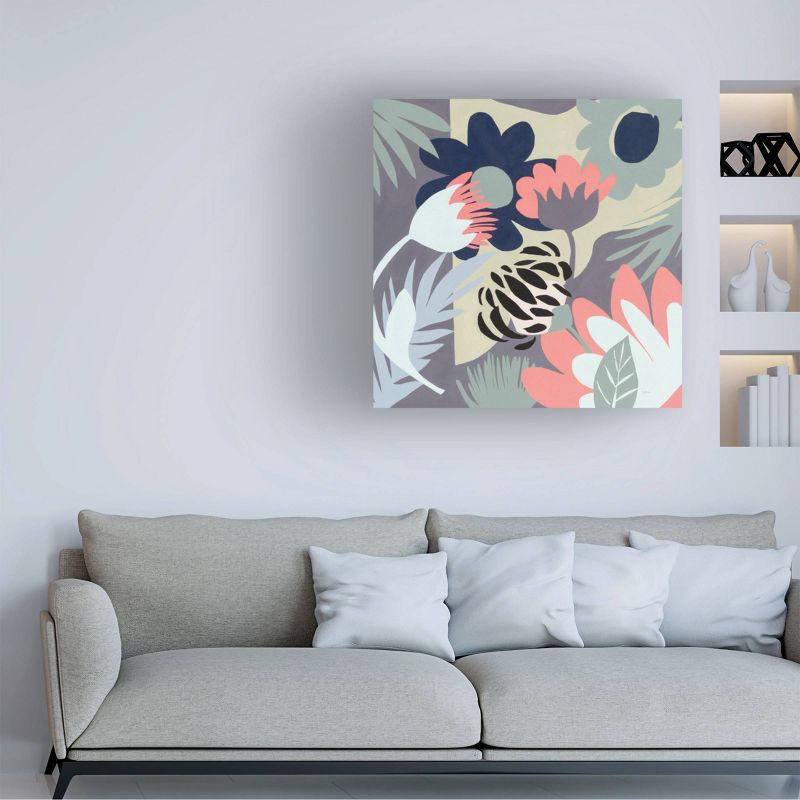 18" x 18" Mary Urban 'Groovy Garden Mint' Unframed Canvas Art - Trademark Fine Art